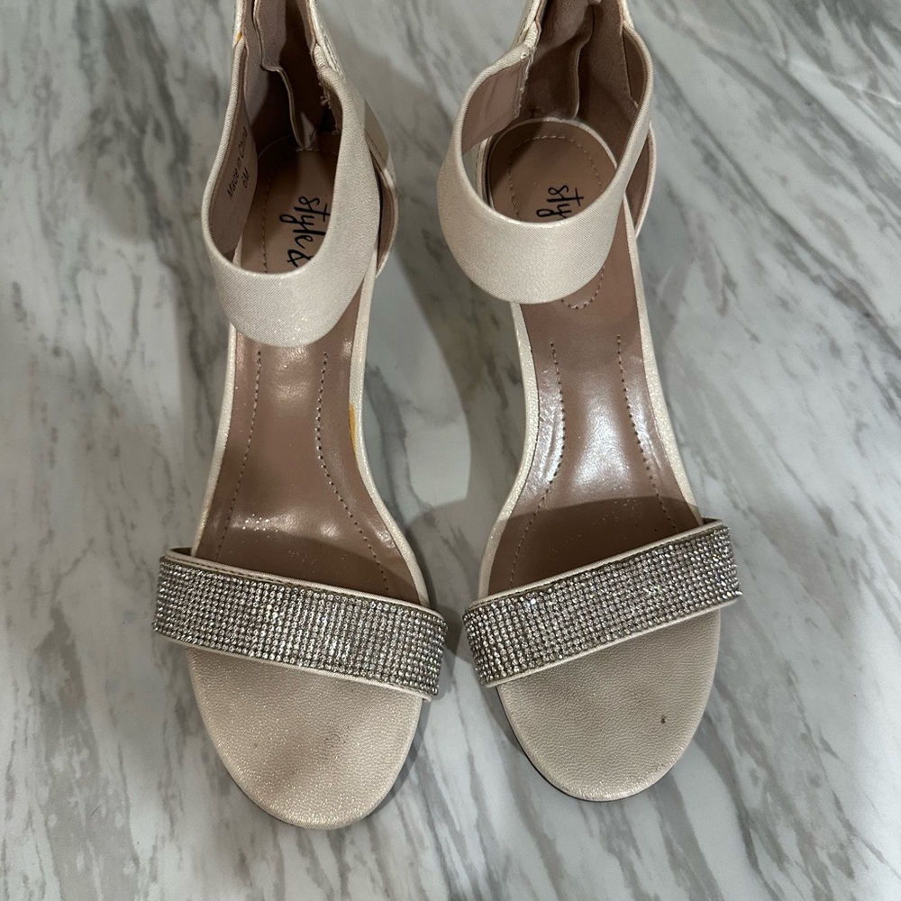 Style & Co. Cream and Silver Heels
